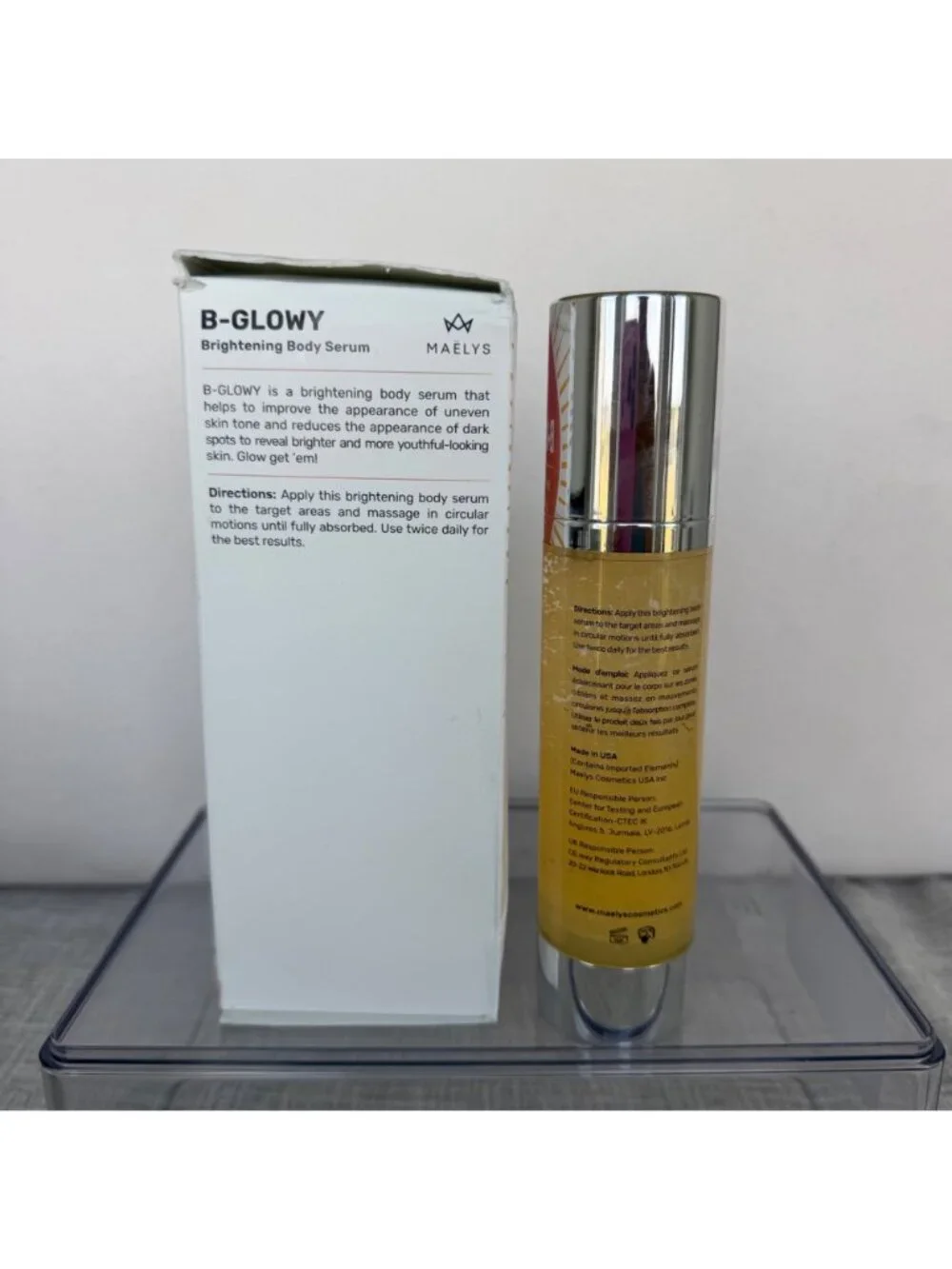 $62 NEW MAELYS B-GLOWY BRIGHTENING BODY SERUM 3.5OZ